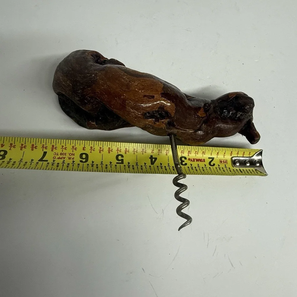 Vintage‎ Burl Grape Vine Root Wood Cork Screw Wine Bottle Opener Brown Bar 7